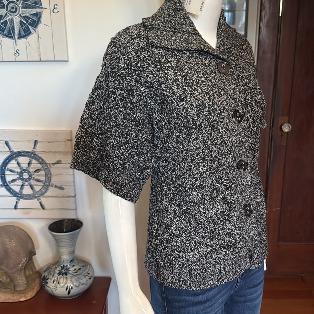 NWT Style&Co size small Women's Black and Gray Button-Up Top